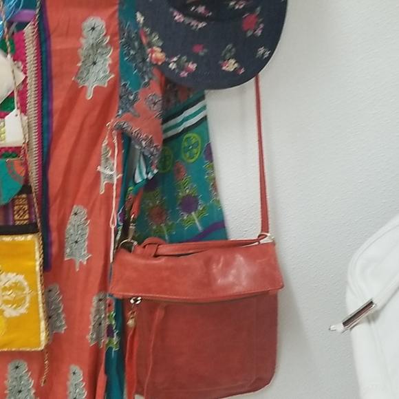 Leather Salmon Colored Crossbody - Picture 1 of 6
